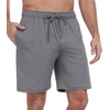 image:imagePrinStory Mens Pajama Shorts Soft Sleep Shorts Pj Bottoms with Pockets  Elastic Waist Drawstring LightweightBreathable and Stretchy Fabric Button FlyDark Gray