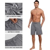 image:imagePrinStory Mens Pajama Shorts Soft Sleep Shorts Pj Bottoms with Pockets  Elastic Waist Drawstring LightweightBreathable and Stretchy Fabric Button FlyDark Gray