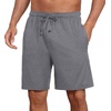 image:imagePrinStory Mens Pajama Shorts Soft Sleep Shorts Pj Bottoms with Pockets  Elastic Waist Drawstring LightweightBreathable and Stretchy Fabric Button FlyDark Gray