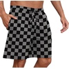 image:imagePrinStory Mens Pajama Shorts Soft Sleep Shorts Pj Bottoms with Pockets  Elastic Waist Drawstring LightweightBreathable and Stretchy Fabric Button FlyFpblack Grey Plaid