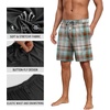 image:imagePrinStory Mens Pajama Shorts Soft Sleep Shorts Pj Bottoms with Pockets  Elastic Waist Drawstring LightweightBreathable and Stretchy Fabric Button FlyFprust Red Blue Plaid