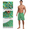 image:imagePrinStory Mens Pajama Shorts Soft Sleep Shorts Pj Bottoms with Pockets  Elastic Waist Drawstring LightweightBreathable and Stretchy Fabric Button FlyFpblue Green Banana