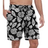 image:imagePrinStory Mens Pajama Shorts Soft Sleep Shorts Pj Bottoms with Pockets  Elastic Waist Drawstring LightweightBreathable and Stretchy Fabric Button FlyFpblack White Conch