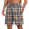 image:imagePrinStory Mens Pajama Shorts Soft Sleep Shorts Pj Bottoms with Pockets  Elastic Waist Drawstring LightweightBreathable and Stretchy Fabric Button FlyFpgray White Plaid