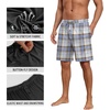 image:imagePrinStory Mens Pajama Shorts Soft Sleep Shorts Pj Bottoms with Pockets  Elastic Waist Drawstring LightweightBreathable and Stretchy Fabric Button FlyFpblue White Plaid