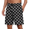 image:imagePrinStory Mens Pajama Shorts Soft Sleep Shorts Pj Bottoms with Pockets  Elastic Waist Drawstring LightweightBreathable and Stretchy Fabric Button FlyFpblack Grey Plaid
