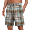 image:imagePrinStory Mens Pajama Shorts Soft Sleep Shorts Pj Bottoms with Pockets  Elastic Waist Drawstring LightweightBreathable and Stretchy Fabric Button FlyFprust Red Blue Plaid