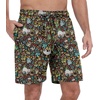 image:imagePrinStory Mens Pajama Shorts Soft Sleep Shorts Pj Bottoms with Pockets  Elastic Waist Drawstring LightweightBreathable and Stretchy Fabric Button FlyFpblack Sloth