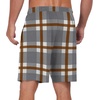image:imagePrinStory Mens Pajama Shorts Soft Sleep Shorts Pj Bottoms with Pockets  Elastic Waist Drawstring LightweightBreathable and Stretchy Fabric Button FlyFpgray White Plaid