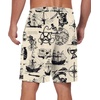 image:imagePrinStory Mens Pajama Shorts Soft Sleep Shorts Pj Bottoms with Pockets  Elastic Waist Drawstring LightweightBreathable and Stretchy Fabric Button FlyFpbeige Pirate Map
