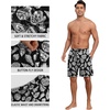 image:imagePrinStory Mens Pajama Shorts Soft Sleep Shorts Pj Bottoms with Pockets  Elastic Waist Drawstring LightweightBreathable and Stretchy Fabric Button FlyFpblack White Conch
