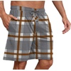 image:imagePrinStory Mens Pajama Shorts Soft Sleep Shorts Pj Bottoms with Pockets  Elastic Waist Drawstring LightweightBreathable and Stretchy Fabric Button FlyFpgray White Plaid