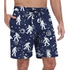 image:imagePrinStory Mens Pajama Shorts Soft Sleep Shorts Pj Bottoms with Pockets  Elastic Waist Drawstring LightweightBreathable and Stretchy Fabric Button FlyFpblue Ape Man