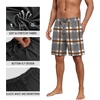 image:imagePrinStory Mens Pajama Shorts Soft Sleep Shorts Pj Bottoms with Pockets  Elastic Waist Drawstring LightweightBreathable and Stretchy Fabric Button FlyFpgray White Plaid