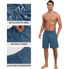 image:imagePrinStory Mens Pajama Shorts Soft Sleep Shorts Pj Bottoms with Pockets  Elastic Waist Drawstring LightweightBreathable and Stretchy Fabric Button FlyGray Blue