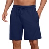 image:imagePrinStory Mens Pajama Shorts Soft Sleep Shorts Pj Bottoms with Pockets  Elastic Waist Drawstring LightweightBreathable and Stretchy Fabric Button FlyNavy Blue