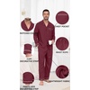 image:imagePrinStory Mens Pajamas Set Sleepwear Pjs Lightweight Long Sleeve Button Down Notched Collar Pajama Comfy Sleep Sets S2XLWine Red