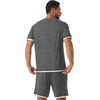 image:imagePrinStory Mens Pajamas Set Summer Short Sleeve Pjs Set S3XL  Summer Shorts Set with Pockets Lightweight Comfy Breathable Sleepwear for Sleep Home Workout Vacation HolidayDark Gray