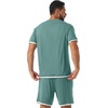 image:imagePrinStory Mens Pajamas Set Summer Short Sleeve Pjs Set S3XL  Summer Shorts Set with Pockets Lightweight Comfy Breathable Sleepwear for Sleep Home Workout Vacation HolidayHaze Blue
