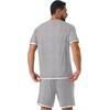 image:imagePrinStory Mens Pajamas Set Summer Short Sleeve Pjs Set S3XL  Summer Shorts Set with Pockets Lightweight Comfy Breathable Sleepwear for Sleep Home Workout Vacation HolidayLight Gray