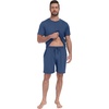 image:imagePrinStory Mens Pajamas Set Summer Short Sleeve Pjs Set S3XL  Summer Shorts Set with Pockets Lightweight Comfy Breathable Sleepwear for Sleep Home Workout Vacation HolidayGray Blue