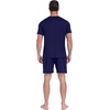 image:imagePrinStory Mens Pajamas Set Summer Short Sleeve Pjs Set S3XL  Summer Shorts Set with Pockets Lightweight Comfy Breathable Sleepwear for Sleep Home Workout Vacation HolidayNavy