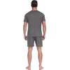 image:imagePrinStory Mens Pajamas Set Summer Short Sleeve Pjs Set S3XL  Summer Shorts Set with Pockets Lightweight Comfy Breathable Sleepwear for Sleep Home Workout Vacation HolidayDeep Gray