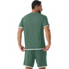image:imagePrinStory Mens Pajamas Set Summer Short Sleeve Pjs Set S3XL  Summer Shorts Set with Pockets Lightweight Comfy Breathable Sleepwear for Sleep Home Workout Vacation HolidayGreen