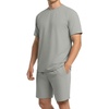 image:imagePrinStory Mens Track Suits 2 Piece Athletic Outfits M3XL  Short Sleeve Shirts and Shorts Set with Pockets Summer Cooling Touch Sweatsuit for Sports Running Beach Travel PartyLight Gray