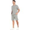 image:imagePrinStory Mens Track Suits 2 Piece Athletic Outfits M3XL  Short Sleeve Shirts and Shorts Set with Pockets Summer Cooling Touch Sweatsuit for Sports Running Beach Travel PartyLight Gray