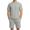 image:imagePrinStory Mens Track Suits 2 Piece Athletic Outfits M3XL  Short Sleeve Shirts and Shorts Set with Pockets Summer Cooling Touch Sweatsuit for Sports Running Beach Travel PartyLight Gray