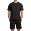 image:imagePrinStory Mens Track Suits 2 Piece Athletic Outfits M3XL  Short Sleeve Shirts and Shorts Set with Pockets Summer Cooling Touch Sweatsuit for Sports Running Beach Travel PartyBlack