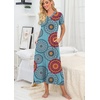 image:imagePrinStory Nightgowns for Women Long Nightshirt Short Sleeve House Dress  Full Length Night GownBreathable and Stretchy FabricLadies Sleep DressSoft SleepwearA02 Fpmix Blue