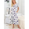 image:imagePrinStory Nightgowns for Women Long Nightshirt Short Sleeve House Dress  Full Length Night GownBreathable and Stretchy FabricLadies Sleep DressSoft SleepwearFpdot Vertical Line