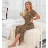 image:imagePrinStory Nightgowns for Women Long Nightshirt Short Sleeve House Dress  Full Length Night GownBreathable and Stretchy FabricLadies Sleep DressSoft SleepwearFpapricot Ld Print