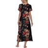 image:imagePrinStory Nightgowns for Women Long Nightshirt Short Sleeve House Dress  Full Length Night GownBreathable and Stretchy FabricLadies Sleep DressSoft SleepwearA04 Fpbrown Black
