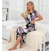image:imagePrinStory Nightgowns for Women Long Nightshirt Short Sleeve House Dress  Full Length Night GownBreathable and Stretchy FabricLadies Sleep DressSoft SleepwearFpbig Leaf Pink