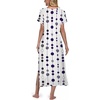 image:imagePrinStory Nightgowns for Women Long Nightshirt Short Sleeve House Dress  Full Length Night GownBreathable and Stretchy FabricLadies Sleep DressSoft SleepwearFpdot Vertical Line