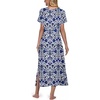 image:imagePrinStory Nightgowns for Women Long Nightshirt Short Sleeve House Dress  Full Length Night GownBreathable and Stretchy FabricLadies Sleep DressSoft SleepwearFpblue Cyan Porcelain