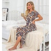 image:imagePrinStory Nightgowns for Women Long Nightshirt Short Sleeve House Dress  Full Length Night GownBreathable and Stretchy FabricLadies Sleep DressSoft SleepwearFppl Orange Paisley