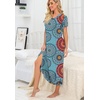 image:imagePrinStory Nightgowns for Women Long Nightshirt Short Sleeve House Dress  Full Length Night GownBreathable and Stretchy FabricLadies Sleep DressSoft SleepwearA02 Fpmix Blue
