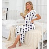 image:imagePrinStory Nightgowns for Women Long Nightshirt Short Sleeve House Dress  Full Length Night GownBreathable and Stretchy FabricLadies Sleep DressSoft SleepwearFpdot Vertical Line