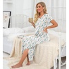image:imagePrinStory Nightgowns for Women Long Nightshirt Short Sleeve House Dress  Full Length Night GownBreathable and Stretchy FabricLadies Sleep DressSoft SleepwearFpwhite Color Block