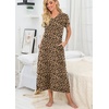image:imagePrinStory Nightgowns for Women Long Nightshirt Short Sleeve House Dress  Full Length Night GownBreathable and Stretchy FabricLadies Sleep DressSoft SleepwearFpapricot Ld Print