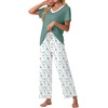 image:imagePrinStory Pajamas for Women Set Soft Pjs 2 Piece Pajama Sets XS4XL  Pj Set Short Sleeve Top and Pant with Pockets Lounge SetBreathable and Stretchy FabricSoft SleepwearWhite Color Block