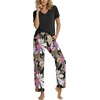 image:imagePrinStory Pajamas for Women Set Soft Pjs 2 Piece Pajama Sets XS4XL  Pj Set Short Sleeve Top and Pant with Pockets Lounge SetBreathable and Stretchy FabricSoft SleepwearBig Leaf Pink