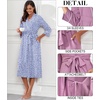image:imagePrinStory Robes for Women 34 Sleeve Long Bath Robe XS4XL  VNeck Knit Bathrobe with Pockets Lightweight Soft Breathable Robes for Shower Spa Travel Home Party NursingFpspot Blue