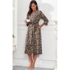 image:imagePrinStory Robes for Women 34 Sleeve Long Bath Robe XS4XL  VNeck Knit Bathrobe with Pockets Lightweight Soft Breathable Robes for Shower Spa Travel Home Party NursingFpcoffee Colorful Cat