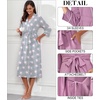 image:imagePrinStory Robes for Women 34 Sleeve Long Bath Robe XS4XL  VNeck Knit Bathrobe with Pockets Lightweight Soft Breathable Robes for Shower Spa Travel Home Party NursingFppink Star