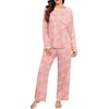 image:imagePrinStory Women 2025 Fall and Winter Pajamas Set Long Sleeve Ladies Pjs 2 Piece Pajama Lounge SetsFppink Sunflower